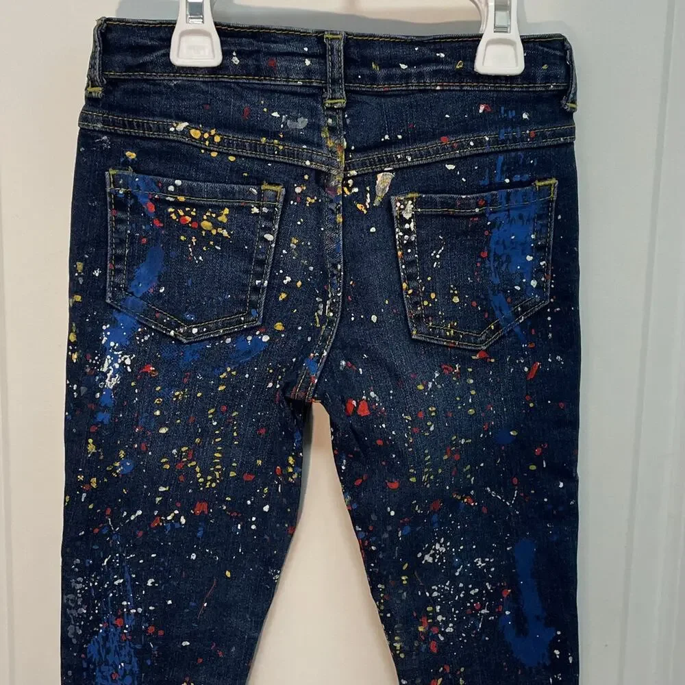 Gymboree Super Skinny Paint Splatter Jeans Size 6